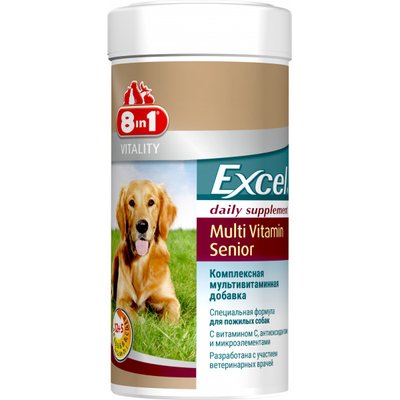 Мультивітамінний комплекс для старіючих собак 8in1 Excel Multi Vitamin Senior, 70 табл, Вітаміни та добавки, Літні, При оздоровленні, 412грн