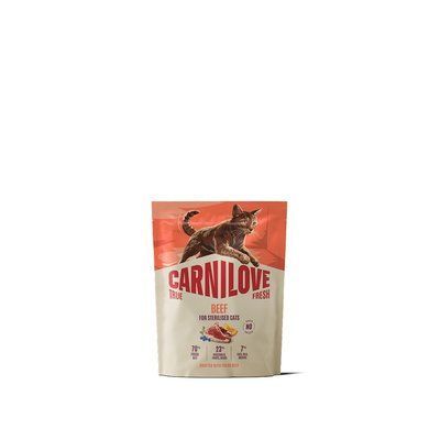 Корм сухой Carnilove True Fresh Beef Sterilised для стерилизованных кошек говядина, 400 г, Корм сухой, Взрослые, Для стерилизованных, Говядина, Холистик, 96грн