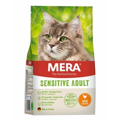 MERA Cats Sensitive Adult Сhicken (Huhn) корм для дорослих котів із чутливим травленням з куркою, 400 г, Корм сухой, Взрослые, С чувствительным пищеварением, Курица