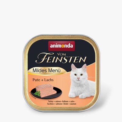 Вологий корм для котів Animonda Vom Feinsten Adult Turkey + Salmon | 100 г (індичка та лосось), 100 г, Корм вологий, Дорослі, Основний корм, Індичка, Супер преміум, 54грн