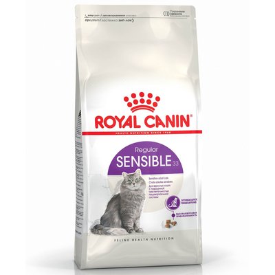 Сухий корм для вибагливих котів з чутливим травленням Royal Canin Sensible 33 (домашня птиця), 400 г, Корм сухий, Дорослі, З чутливим травленням, Домашня птиця, Супер преміум, 189грн