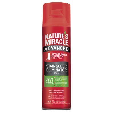Знищувач-піна Nature's Miracle &laquo;Advanced Stain and Odor Eliminator&raquo; для видалення плям і запахів від котів з посиленою формулою 518 мл, 518 мл, Догляд та гігієна, Усунення запахів
