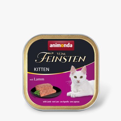 Вологий корм Animonda Vom Feinsten Kitten with Lamb з ягням для кошенят | 100 г (ягня), 100 г, Корм вологий, Кошенята, Основний корм, Ягня, Супер преміум, 52грн