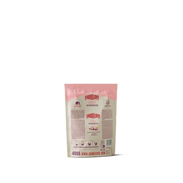 Корм сухий Carnilove True Fresh Turkey Sterilised для стерилізованих котів індичка, 400 г, Корм сухий, Дорослі, Для стерилізованих, Індичка, Холістік, 90грн
