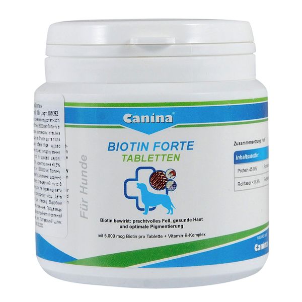 Вітаміни для собак Canina «Biotin Forte» (для шкіри та шерсті), 100 г, Вітаміни та добавки, Дорослі, Для здоров'я шкіри та шерсті, 685грн