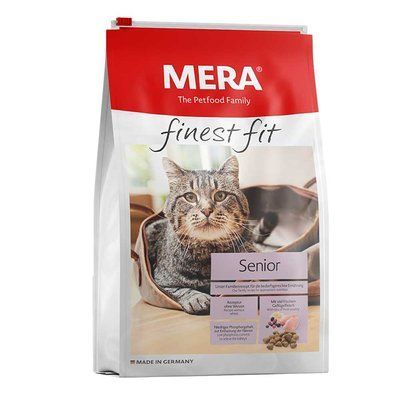 MERA finest fit Senior корм для котів похилого віку (8+) із свіжим м'ясом птиці та лісовими ягодами, 400 г, Корм сухий, Літні, Основний корм, Домашня птиця