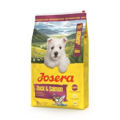 Сухий корм для цуценят малих порід Josera MiniJunior з качкою і рисом, 900 г, Корм сухий, Цуценята, Для активних, Качка, Супер преміум