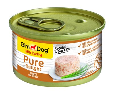 Вологий корм для собак GimDog LD Pure Delight 85 г (курка), 85 г, Корм вологий, Дорослі, Основний корм, Курка, Супер преміум, 61грн