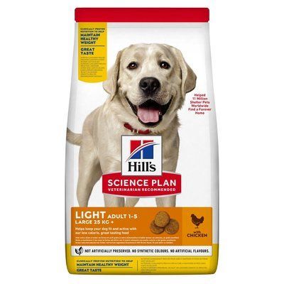 Сухий корм для собак Hill's SP Canine Adult Large Breed Light - курка, 14 кг, Корм сухий, Дорослі, Для менш активних, Курка, Супер преміум