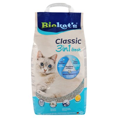 Наповнювач туалета для котів Biokat's Classic Fresh 3in1 Cotton Blossom 10 л (бентонітовий), 10 л, Наповнювач, 514грн, BRIT
