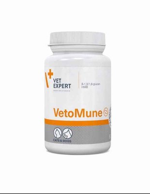 Харчова добавка VetExpert VetoMune для підтримки імунітету у котів і собак , 60 капс, 60 капс, Вітаміни та добавки, всі стадії життя, Для імунітету, 800грн