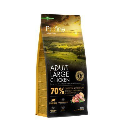 Корм сухий Profine Large Chicken and Potatoes для дорослих собак великих порід, з куркою та картоплею, 12 кг, Корм сухий, Дорослі, З чутливим травленням, Курка, Супер преміум, 639грн