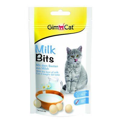 Вітамінізовані ласощі для котів GimCat MilkBits з молоком, 40 г, 40 г, Ласощі, Дорослі, Для заохочення, Молоко, 28грн