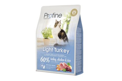 Сухой корм для котов с избыточным весом Profine Cat Light Turkey с индейкой, 300 г, Корм сухой, Взрослые, При лишнем весе, Индейка, Супер премиум, 123грн