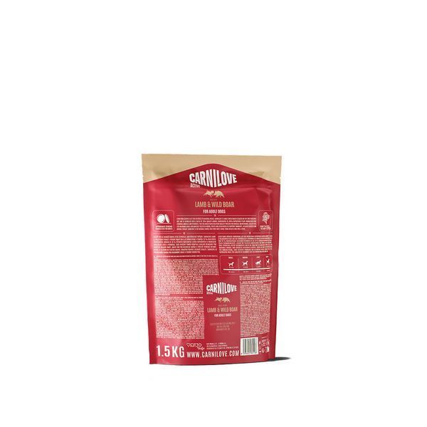 Корм сухий Carnilove Active Lamb & Wild Boar для собак ягня і дикий кабан, 1,5кг, Корм сухий, Дорослі, При надмірній вазі, Ягня, Холістік, 246грн
