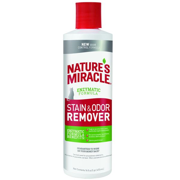 Знищувач плям і запахів від котів Nature's Miracle «Stain & Odor Remover»473 мл, 473 мл, Догляд та гігієна, Усунення запахів, 375грн