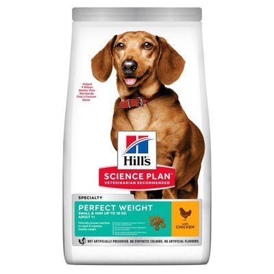 Сухий корм для собак Hill's SP Canine Adult Small & Miniature Perfect Weight - курка, 1.5 кг, Корм сухий, для дрібних порід, При надмірній вазі, Курка, Супер преміум