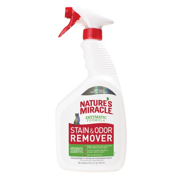 Спрей-знищувач плям і запахів від котів Nature's Miracle «Stain & Odor Remover» 946 мл, 946 мл, Догляд та гігієна, Усунення запахів, 672грн