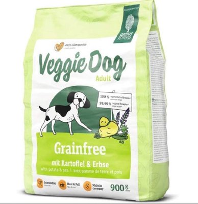 Сухий вегітаріанський корм для собак Green Petfood VeggieDog Grainfree Adult - з картоплею та горохом, 900 г, Корм сухий, Дорослі, З чутливим травленням, Продукти рослинного походження, Супер преміум, 303грн