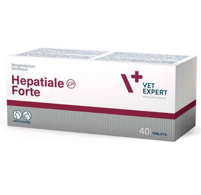 Вітаміни для котів і собак VetExpert Hepatiale Forte для печінки 40 табл, 40 табл, Вітаміни та добавки, Дорослі, При захворюваннях печінки, 530грн
