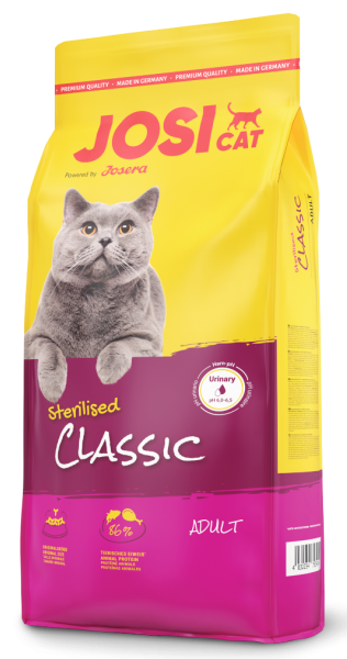 Josera JosiCat Sterilised Classic - Сухий корм для дорослих стерилізованих кішок та кастрованих котів, 650 г