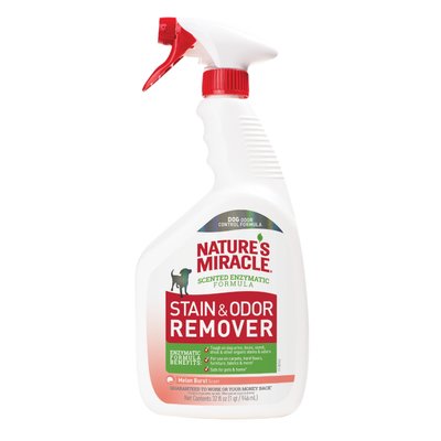 Спрей-устранитель Nature's Miracle «Stain & Odor Remover. Melon Burst Scent» , с ароматом дыни 946 мл, 946 мл, Уход и гигиена, Устранение запахов, 672грн