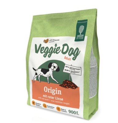 Сухий вегетаріанський корм для собак Green Petfood VeggieDog Origin Adult – з червоною сочевицею, 900 г, Корм сухий, Дорослі, З чутливим травленням, Продукти рослинного походження, Супер преміум, 291грн