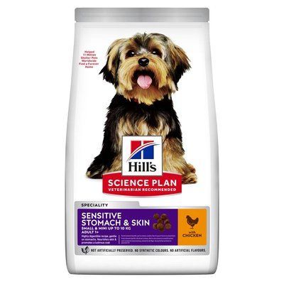 Сухий корм для собак Hill&rsquo;s Science Plan Adult Sensitive Stomach&Skin Small&MIni - курка, 1.5 кг, Корм сухий, для дрібних порід, З чутливим травленням, Курка, Супер преміум