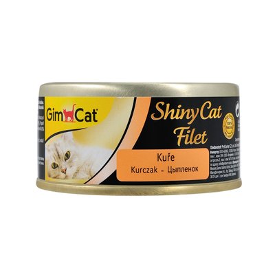 Влажный корм для кошек GimCat Shiny Cat Filet 70 г (курица), 70 г, Корм влажный, Взрослые, Основной корм, Курица, Супер премиум, 68грн