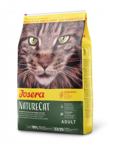 Josera NatureCat - Беззерновой сухой корм с мясом птицы и лососем для кошек, 400 г