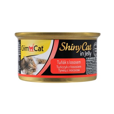 Вологий корм для котів GimCat Shiny Cat 70 г (лосось та тунець), 70 г, Корм вологий, Дорослі, Основний корм, Лосось, Супер преміум, 65грн