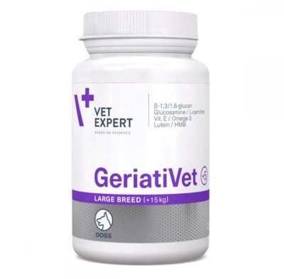 Комплекс вітамінів Vet Expert GeriatiVet Dog Large для собак великіх порід 45 табл, 45 табл, Витамины и добавки, Пожилые, Для обогащения витаминами, 719грн