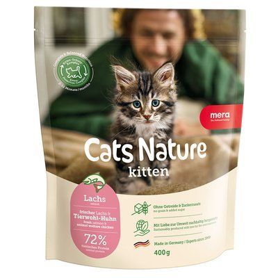 MC Nature Kitten Salmon (Lachs) корм для кошенят всіх порід з лососем, 400гр, 400 г, Корм сухий, Кошенята, Основний корм, Лосось, Супер-преміум