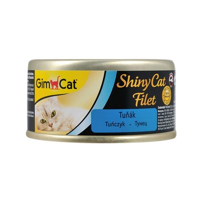 Вологий корм для котів GimCat Shiny Cat Filet 70 г (тунець), 70 г, Корм вологий, Дорослі, Основний корм, Тунець, Супер преміум, 71грн