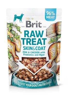 Лакомство для собак Brit Skin and Coat - рыба и курица, 40 г, Лакомства, Взрослые, Для здоровья кожи и шерсти, Курица, Супер премиум, 46грн