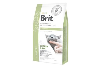 Сухий корм для котів з цукровим діабетом Brit GF Veterinary Diets (Брит ветеринарна дієта) Cat Diabets, 400 г, Корм сухий, Дорослі, При цукровому діабеті, Курка, Ветеринарна дієта, 201грн