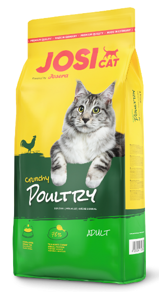 Josera JosiCat Crunchy Poultry - Полнорационный сухой корм с мясом домашней птицы для взрослых кошек, 650 г