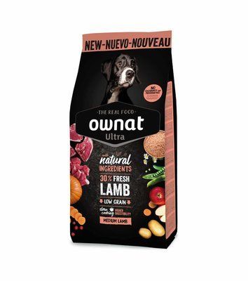 Ownat Ultra Медіум Ягня для собак - 3 кг, 3кг, Корм сухий, Дорослі, Основний корм, Ягня