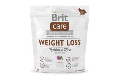 Сухой гипоаллергенный корм для собак всех пород с избыточным весом Brit Care Weight Loss Rabbit & Rice с кроликом и рисом, 1 кг, Корм сухой, Взрослые, При лишнем весе, Кролик, Супер премиум, 65грн