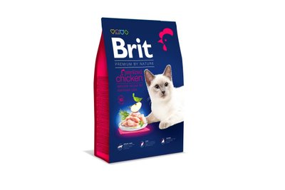 Сухой корм для стерилизованных котов Brit Premium by Nature Cat Sterilised (курица), 300 г, Корм сухой, Взрослые, Для стерилизованных, Курица, Премиум, 106грн, BRIT