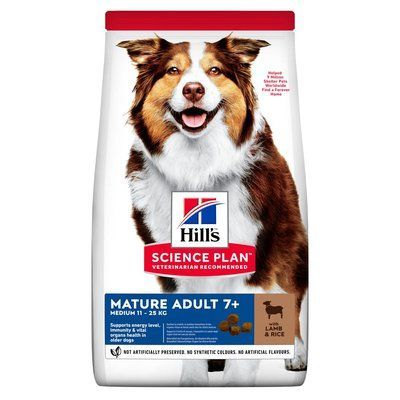 Сухий корм для собак Hill's Science Plan Adult 7+ Medium Breed - ягня та рис, 2.5 кг, Корм сухий, Літні, При оздоровленні, Ягня, Супер преміум