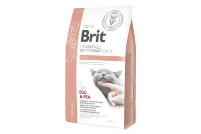 Сухий корм для котів із нирковою недостатністю Brit GF Veterinary Diets (Брит ветеринарна дієта) Cat Renal, 400 г, Корм сухий, Дорослі, При проблемах з нирками, Яйце, Ветеринарна дієта, 221грн