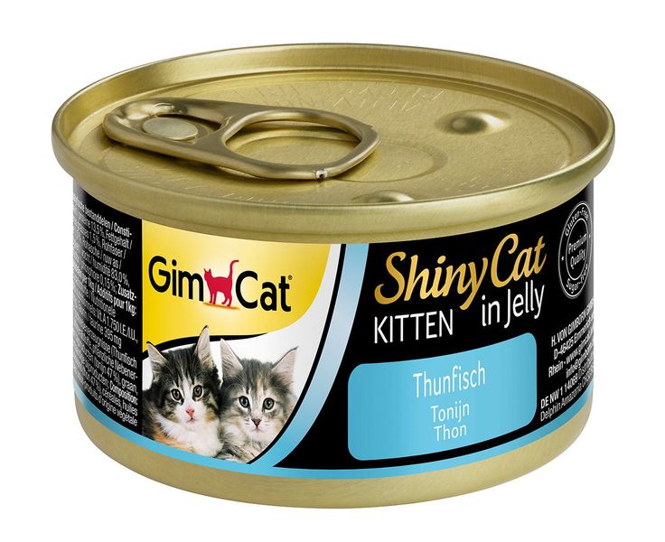 Влажный корм для котят GimCat Shiny Cat 70 г (тунец), 70 г, Корм влажный, Котята, Основной корм, Тунец, Супер премиум, 70грн