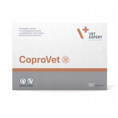 Препарат VetExpert CoproVet -  проти поїдання фекалій для собак і котів 30 капс, 30 капс, Вітаміни та добавки, всі стадії життя, Зменшення явища копрофагії (поїдання екскрементів), 530грн