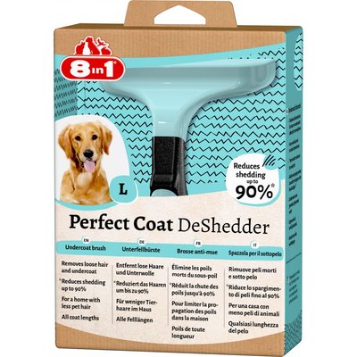 Дешеддер 8in1 Perfect Coat для вичісування собак, розмір L, 10 см, L 10 см, Догляд та гігієна, Дешеддер для шерсті, 751грн