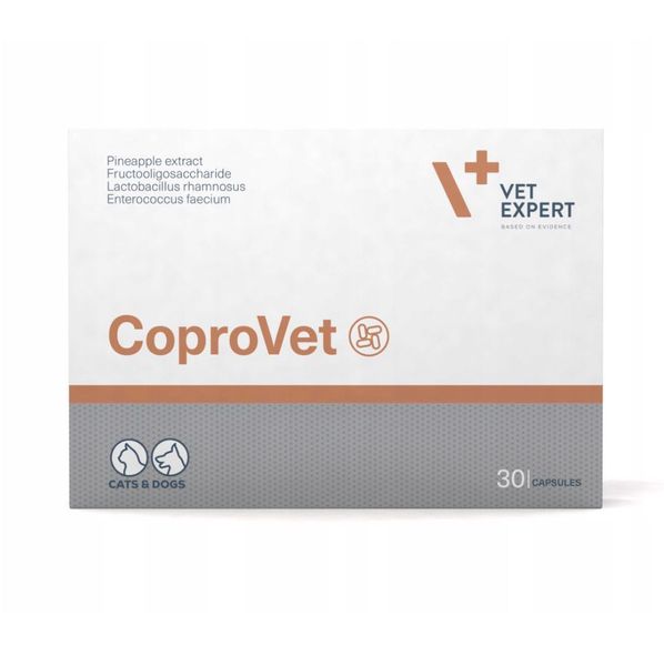 Препарат VetExpert CoproVet – против поедания фекалий для собак и кошек 30 капс, 30 капс, Витамины и добавки, все стадии жизни, Уменьшение явления копрофагии (поедание экскрементов), 530грн