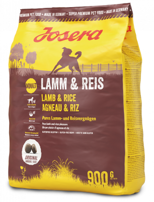 Сухий корм Josera Lamm & Reis для собак маючих схильність до алергії з ягням та рисом, 900 г, Корм сухий, Дорослі, При алергії, Ягня, Супер преміум