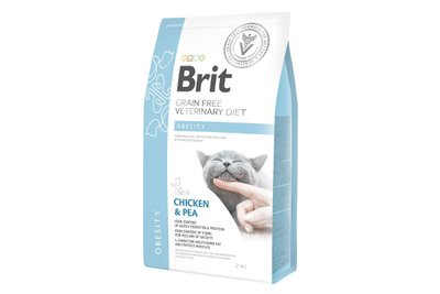 Сухий корм для котів з надмірною вагою Brit GF Veterinary Diets (Брит ветеринарна дієта) Cat Obesity, 400 г, Корм сухий, Дорослі, При надмірній вазі, Курка, Ветеринарна дієта, 213грн