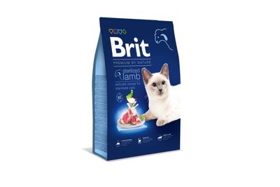 Сухой корм для стерилизованных котов Brit Premium by Nature Cat Sterilized Lamb (ягненок), 300 г, Корм сухой, Взрослые, Для стерилизованных, Ягненок, Премиум, 106грн, BRIT