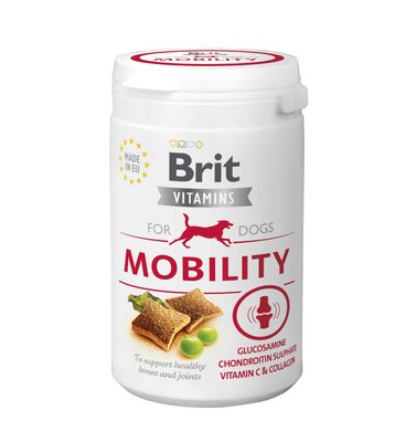 Вітаміни для собак Brit Vitamins Mobility для суглобів, 150 г, Вітаміни та добавки, Дорослі, Для суглобів, Лосось, Супер преміум, 630грн